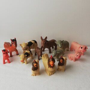 Vintage 2005 Farm Animal  Soft & Squeezy Toys Lot of 13